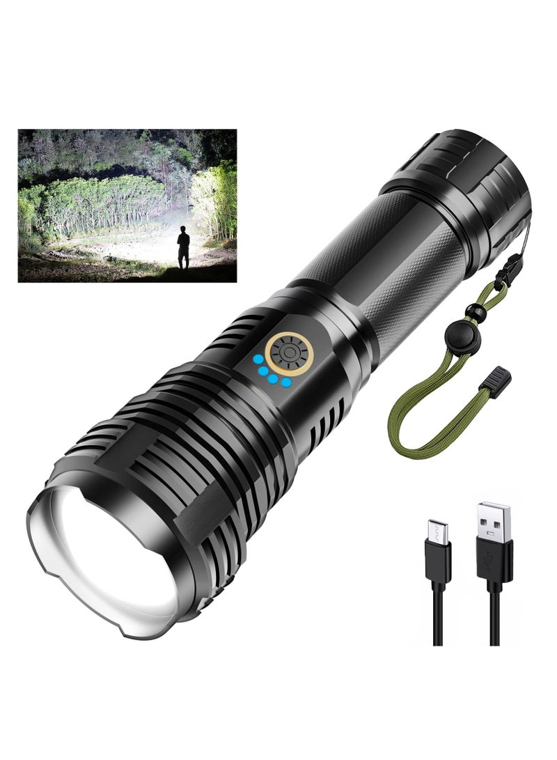 Rechargeable Flashlights 90000 High Lumens High Power Led Flashlight 5 Modes IPX7 Waterproof for Camping, Hiking, Emergencies  - Image 1
