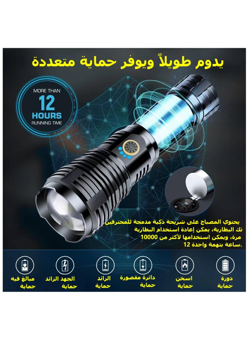 Rechargeable Flashlights 90000 High Lumens High Power Led Flashlight 5 Modes IPX7 Waterproof for Camping, Hiking, Emergencies  - Image 3