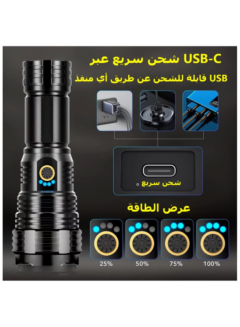 Rechargeable Flashlights 90000 High Lumens High Power Led Flashlight 5 Modes IPX7 Waterproof for Camping, Hiking, Emergencies  - Image 4