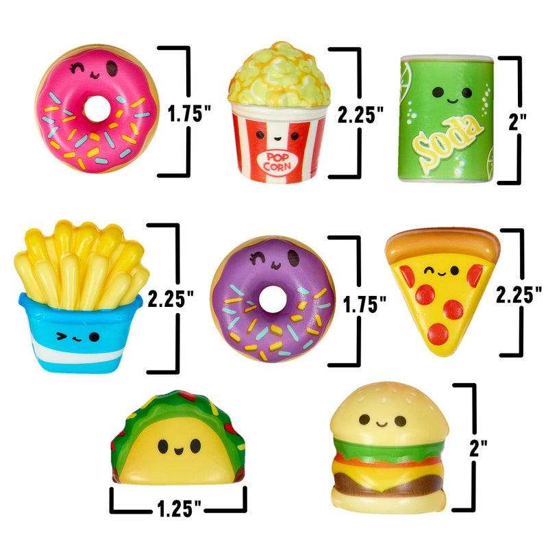 Playbees Mini Squish Fast Food Toys - 10 Pack - Assorted Designs Slow-Rise Stress Relief Toys for Kids, Mini Fidget Toys for Sensory Play, Party Favors, Junk Food Goodie Bag Fillers for Boys & Girls - Image 4