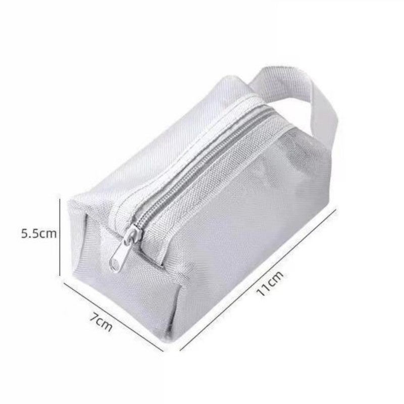 Mesh Bag 11*7*5.5cm Durable Mesh Material Zipper Pouch - Large Capacity Compact Storage for Travel Daily Everyday Use - Image 3