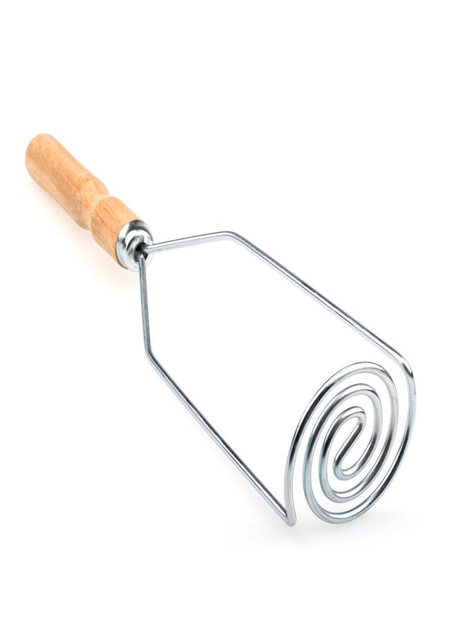 OFXDD Wooden handle potatoes masher, Potato masher stainless steel, Spiral form potato masher, potato masher spiral form - Image 1