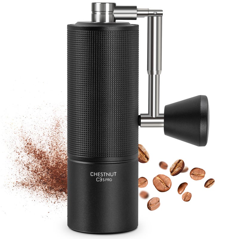 TIMEMORE Manual Coffee Grinder Chestnut C3S PRO Hand Coffee Grinder with Foldable Handle Stainless Steel S2C Conical Burr Coffee Grinder Adjustable Grind Setting for Espresso to French Press Black - Image 2