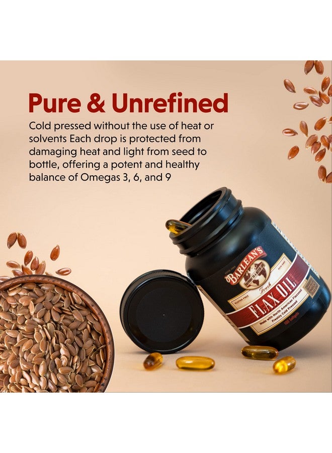 Barlean's Flaxseed Oil Softgels, Cold-Pressed Flax Seed Supplement with 1,650 mg ALA Omega-3 Fatty Acids, 1000mg, 100 ct - Image 3