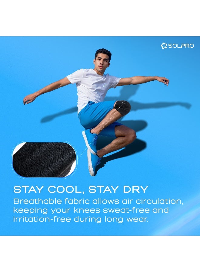 SOLPRO Knexa Knee Guard for Men & Women | Joint Stabiliser for All Sports, Gym & Rehab Workouts | Joint Pain Relief for Active Lifestyle Injury Recovery & Arthritis (Black) - Image 3