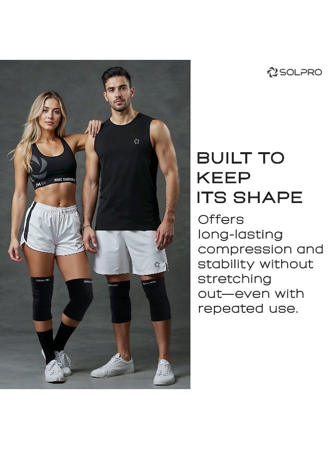 SOLPRO Knexa Knee Guard for Men & Women | Joint Stabiliser for All Sports, Gym & Rehab Workouts | Joint Pain Relief for Active Lifestyle Injury Recovery & Arthritis (Black) - Image 4