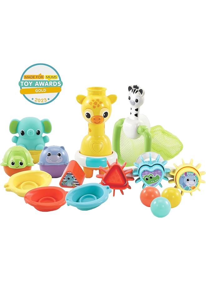 vtech 6 In 1 Bath Set Bathtub Toy With 10+ Accessories Including Stacking & Linking Boats Shape Sorter English Version  - Image 2