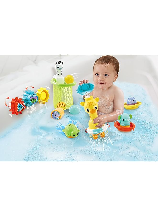 vtech 6 In 1 Bath Set Bathtub Toy With 10+ Accessories Including Stacking & Linking Boats Shape Sorter English Version  - Image 4