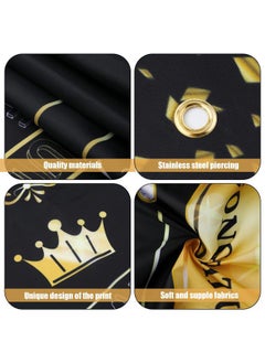SAVITA Graduation Backdrop, 5x7ft Black and Gold Graduation Party Background Graduation Photo Backdrop Congrats Grad Banner Congratulations Graduates Decoration Photo Booth for Graduation Prom Party  - Image 3