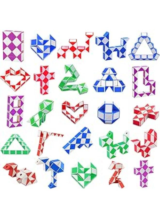 25 x Magic Snake Cube, 25pcs Magic Snake Puzzle, 5 Colours, Ages 3-7