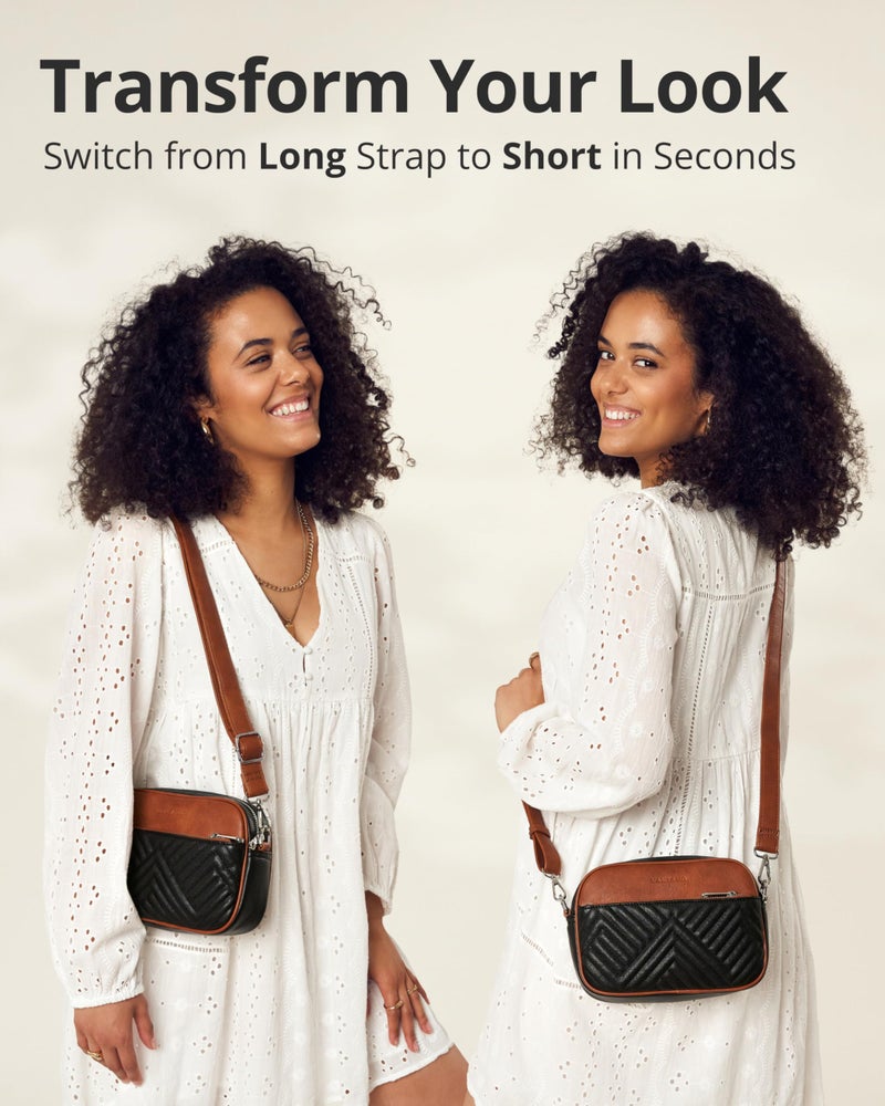 Vantamo Premium Quilted Crossbody Bags for Women with Anti-Pickpocket Clip, Vegan Leather Handbags, Travel Purses for Women - Image 4