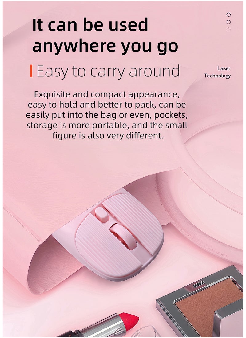 KUYING - W81 Elegant wireless mouse, ergonomic mouse, 2.4GHz wireless technology, suitable for computers, laptops, desktops,DPL fast switching, silent clicks, comfortable ergonomic modeling mouse,10 meters wireless transfer speed, super fast scrolling -- pink - Image 1
