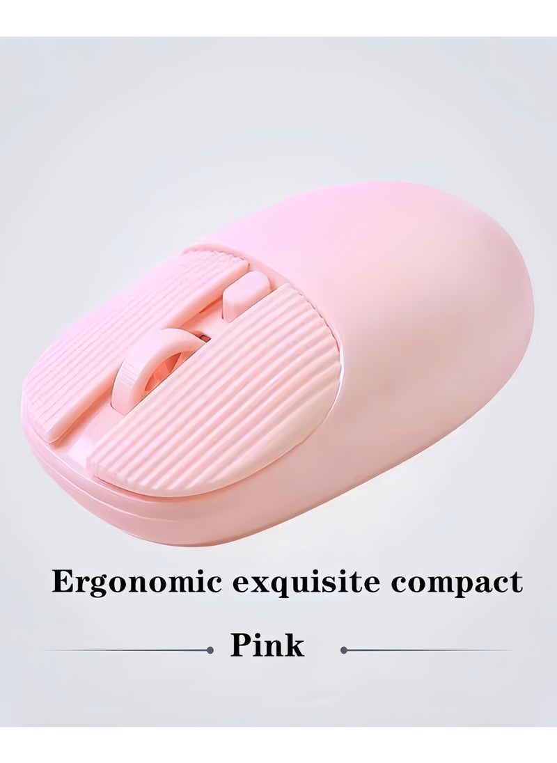 KUYING - W81 Elegant wireless mouse, ergonomic mouse, 2.4GHz wireless technology, suitable for computers, laptops, desktops,DPL fast switching, silent clicks, comfortable ergonomic modeling mouse,10 meters wireless transfer speed, super fast scrolling -- pink - Image 1