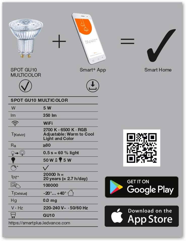 LEDVANCE Ledvance SMART WiFi Multicolor LED Spot Light - Image 4