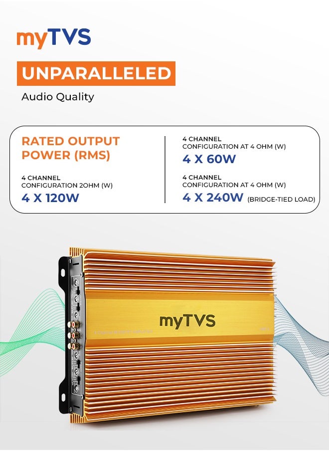 myTVS myTVS 4 Channel Car Amplifier for Subwoofer & Android Player - 60W MOSFET AMP-4  - Image 2