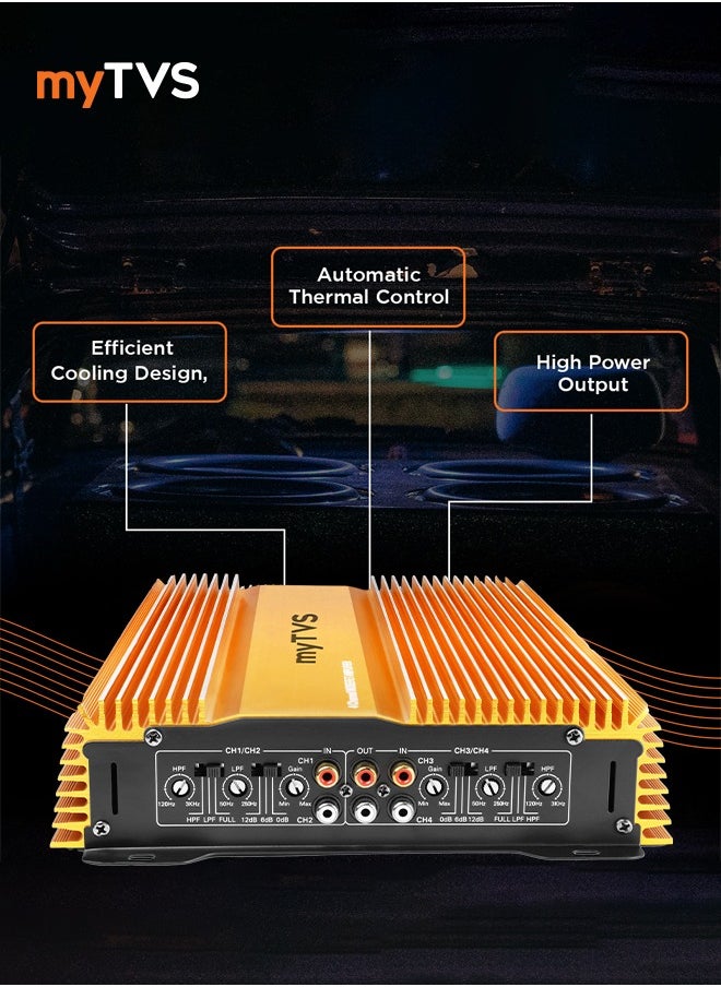 myTVS myTVS 4 Channel Car Amplifier for Subwoofer & Android Player - 60W MOSFET AMP-4  - Image 3