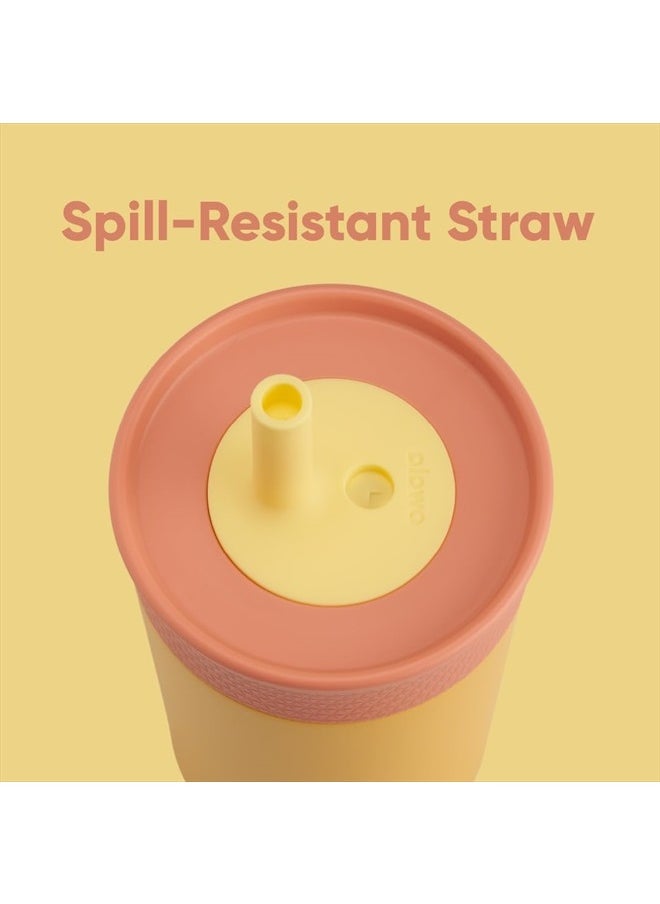 Owala - Kids Insulation Stainless Steel Tumbler with Spill Resistant Flexible Straw, Easy to Clean, Kids Water Bottle, Great for Travel, Dishwasher Safe, 12 Oz, Pink and Purple (Lilac Rocket) - Image 1