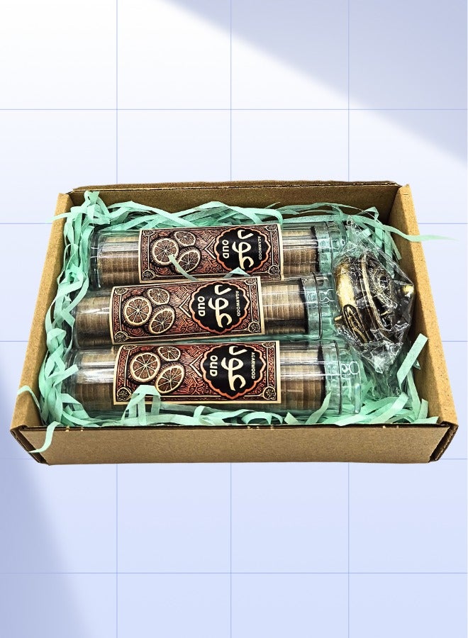 Fianser Agarwood Oud Censer Gift Set Bakhoor Incense slices Burner Holder Aroma Diffuser Aromatherapy Home Fragrance Decoration - Image 2