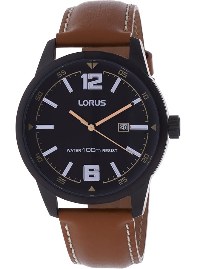 لوراس ساعة رياضية للرجال بسوار جلدي Rh985Hx9 - Image 1