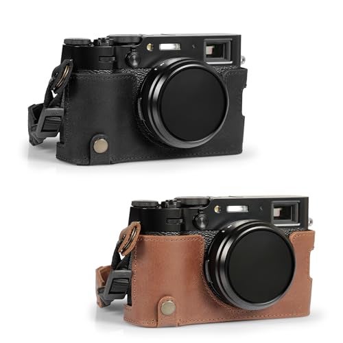 MegaGear Ever Ready Genuine Leather Half Camera Case Compatible with Fujifilm X100VI Brown - Image 3