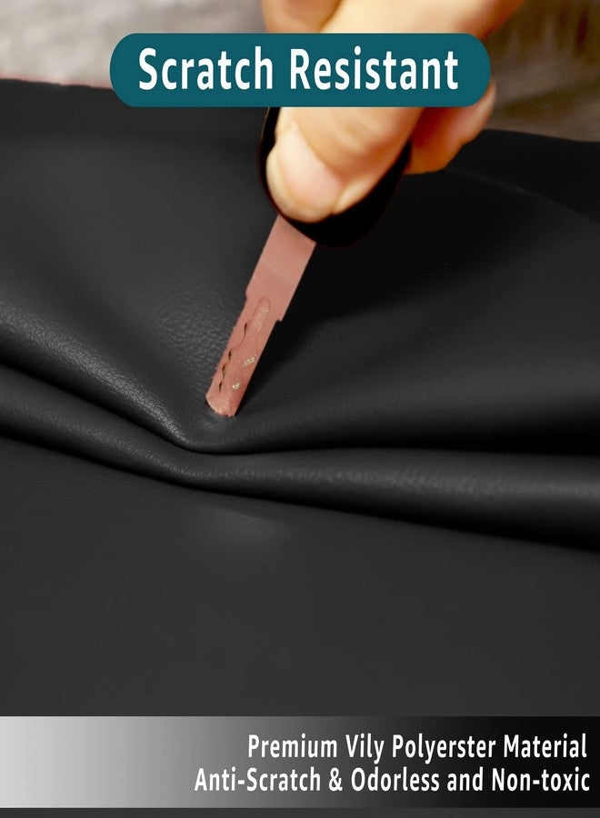 AmazeCov غطاء مسند رأس فاخر من أمازكوف لكرسي الاسترخاء، واقي مسند رأس من الجلد الصناعي المقاوم للهب للأثاث، غطاء مقعد سينمائي، غطاء واقي للرأس لأرائك المنزل والمكتب، 16 عرض × 27 طول، أسود - Image 4