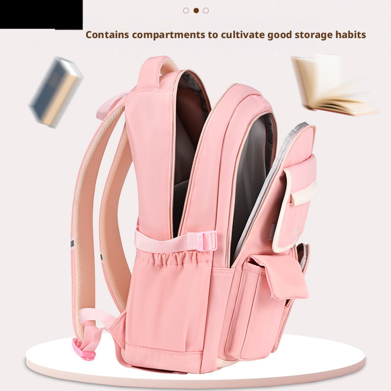Kids School Backpack Oxford Cloth Lightweight Load Reduction - Image 2