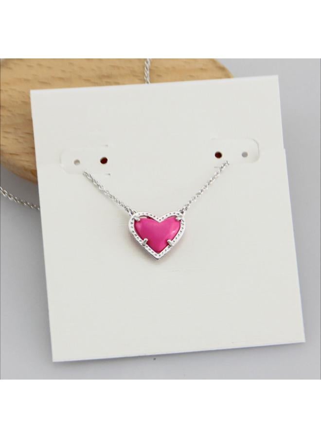European And American Jewelry Love-shaped Peach Heart Short Necklace Clavicle Chain