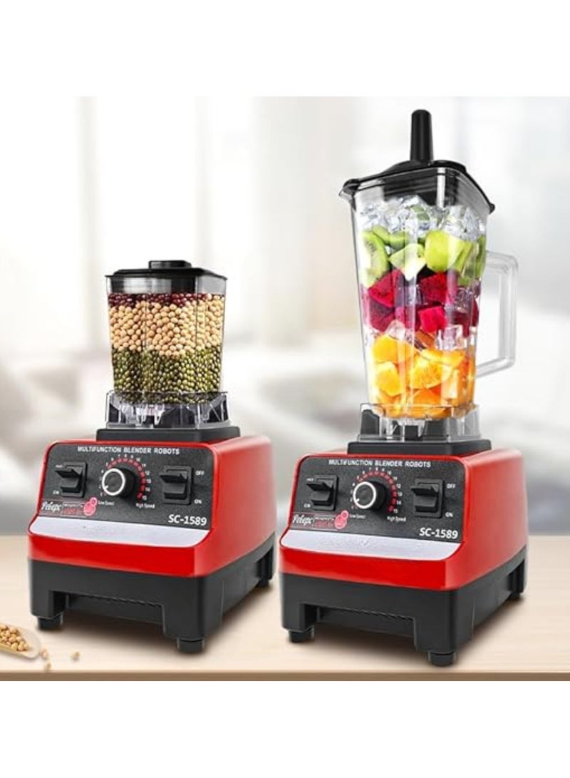 زمزين خلاط زامزين، عصارة، صانعة عصائر، خلاط ومطحنة عالي التحمل، شفرات من الفولاذ المقاوم للصدأ، وعاء سعة 2.5 لتر، 4500 واط، سحق الثلج، المكسرات، والبذور. تقنية ألمانية مثالية للعصائر، المخفوقات، المهروسات، والطحن. - Image 2