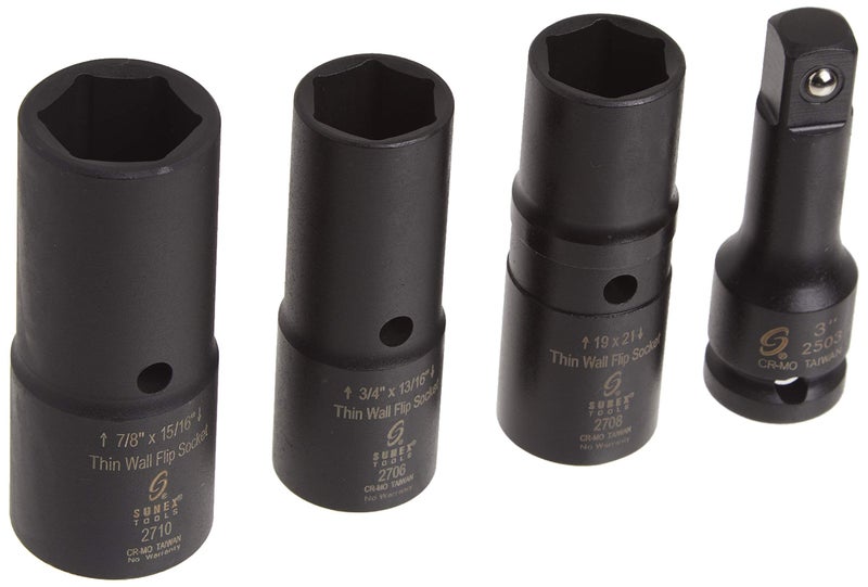 SUNEX TOOLS 2724 1/2-Inch Drive Deep Thin Wall Flip Socket Set, 4-Piece - Image 4