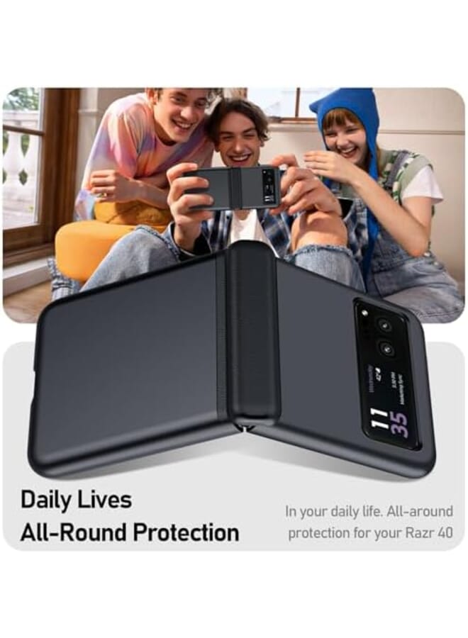 Excefore Case For Motorola Moto Razr 2023 Ultra Thin Matte Pc Shockproof Phone Cover Smartphone Case Full Body Cover And Magnetic Hinge Protectio Case For Moto Razr 2023 Moto Razr40 Black - Image 3