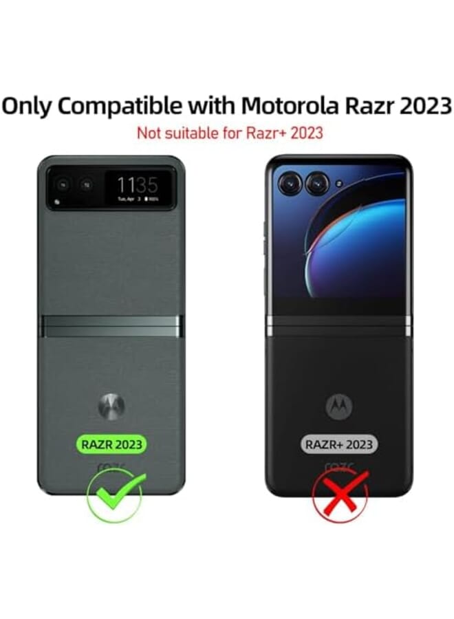 Excefore Case For Motorola Moto Razr 2023 Ultra Thin Matte Pc Shockproof Phone Cover Smartphone Case Full Body Cover And Magnetic Hinge Protectio Case For Moto Razr 2023 Moto Razr40 Black - Image 2