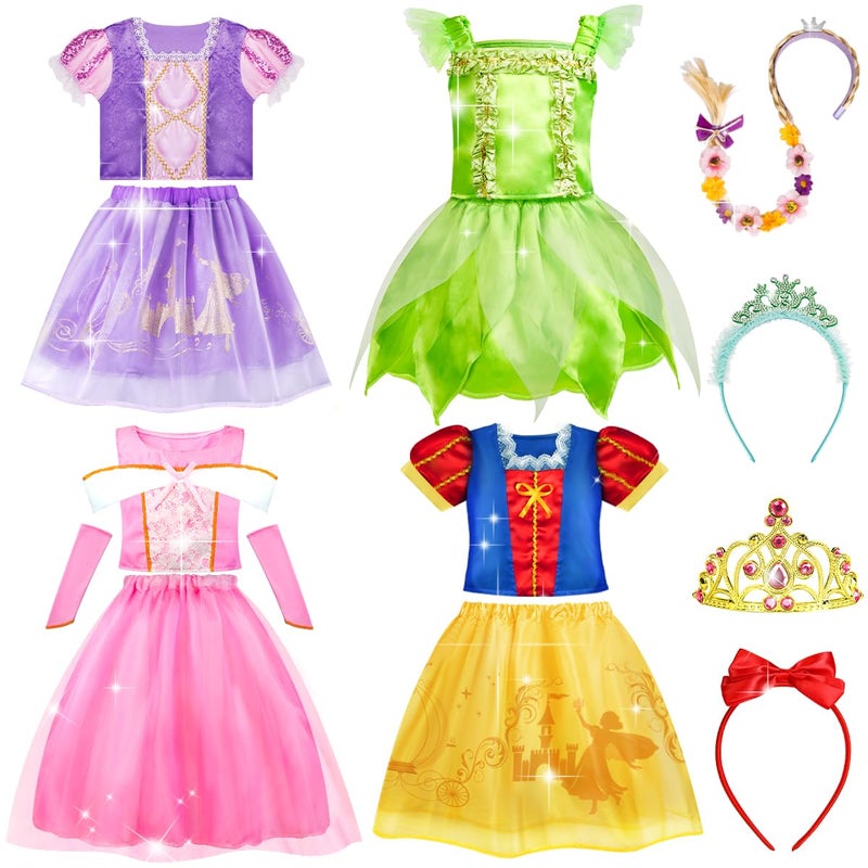 Meland Princess Dress Up Dress Up Clothes for Girls with ToysChristmas Birthday Gift for Toddler Girls 345678 Years