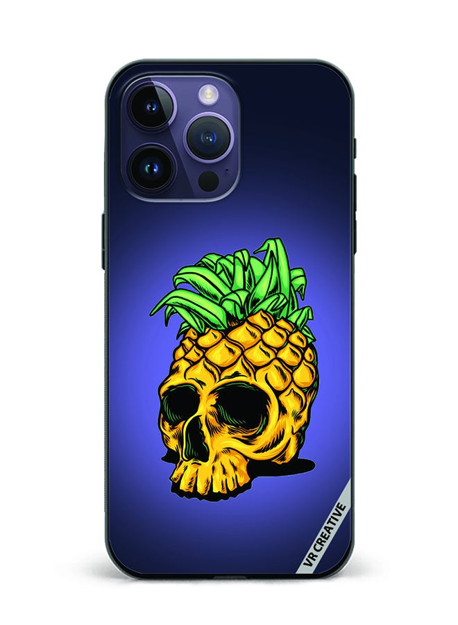 Protective Case Cover For Apple iPhone 16 Pro Pineapple Skull Design Multicolour