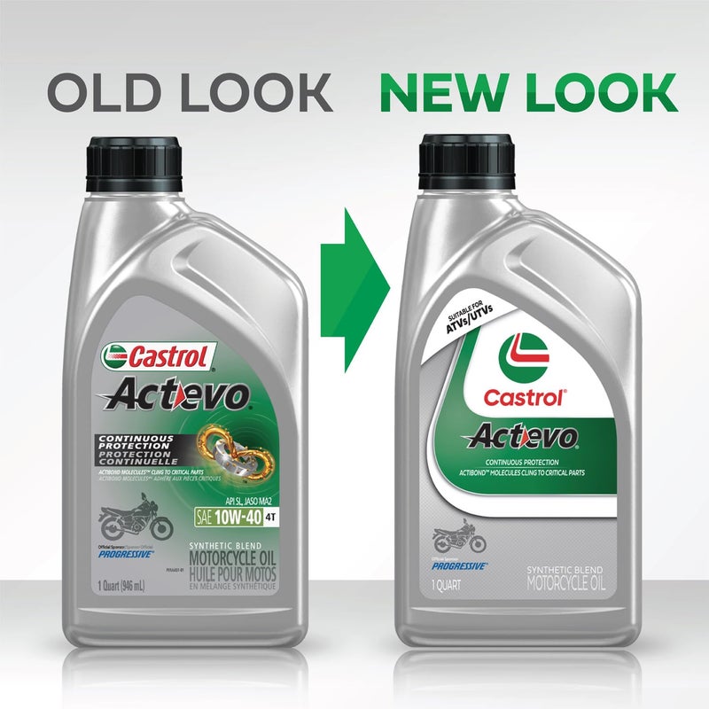 Castrol Actevo 4T 20W-50 Synthetic Blend Motorcycle Oil, 1 Quart, Pack of 6 - Image 2