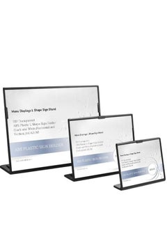 Eckek Eckek  ABS Plastic Sign Holder，Menu Displays L Shape Sign Stand  - Image 1