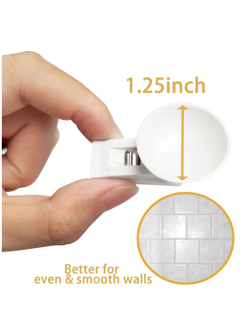 Excefore Shower Curtain Splash Clips, 6 Pcs Self Adhesive Shower Curtain Clips, with Suction Cup, Self Adhesive Shower Curtain Weight Clip, Windproof Splash Guard, Just Press Clip onto Wall - Image 3