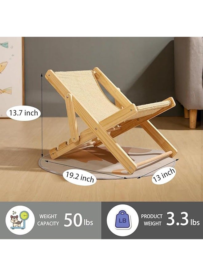 Hihonor Scratch Board for Cat Recliner, Height-Adjustable Foldable Cat Perch, Solid Wood Cat Recliner with a Load Capacity of 20kg,Sisal Cloth - Image 2