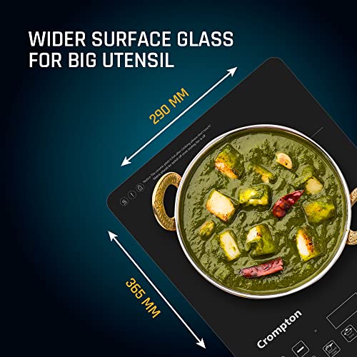 Crompton Instaserve 2100 W Induction Cooktop with 12 Feather Touch Buttons | 8 One touch Cook Menus |Slim Body | Overvoltage Shield Protection - Image 5