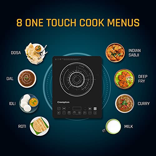 Crompton Instaserve 2100 W Induction Cooktop with 12 Feather Touch Buttons | 8 One touch Cook Menus |Slim Body | Overvoltage Shield Protection - Image 3
