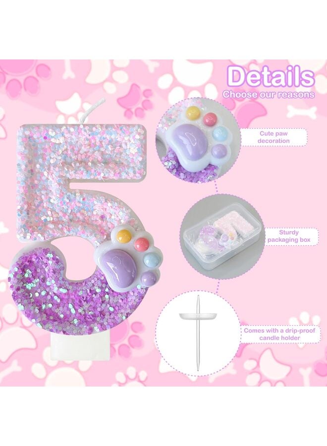 LAMAY Number birthday candles, pet-themed number candles, luxurious cake decorations, perfect for pet birthday parties and anniversaries (number 5). - Image 3