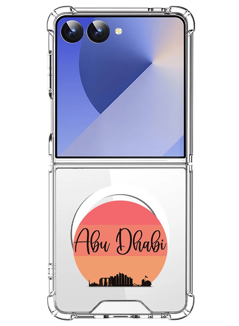 Theodor Magnetic Case for Samsung Galaxy Z Flip 7 Compatible with MagSafe Wireless Charging, Shockproof Phone Bumper Cover Abu dhabi Sun - Image 1