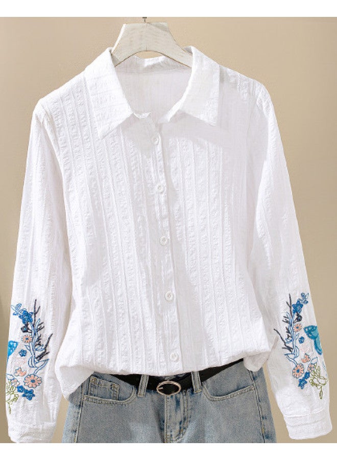 Cypress House new Autumn Women's Fashion Single-breasted Long Sleeve Office Blouse With Plus Sizes Available - Image 1