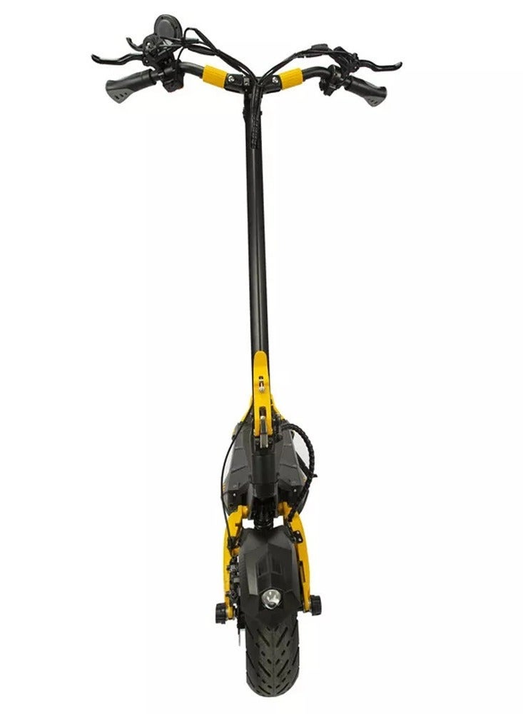 Crony سكوتر كهربائي للبالغين بمحرك بدون فرش V8 مزدوج 1600 واط، مدى يصل إلى 80 كم وسرعة، بطارية قابلة للفصل 60 فولت 26AH، سكوتر كهربائي ثقيل قابل للطي للطرق الوعرة مع مصابيح LED، تعليق مزدوج، فرامل قرصية، إطار ألمنيوم محمول، إطارات لجميع التضاريس، دراجة ذكية للمدينة، صفراء - Image 5