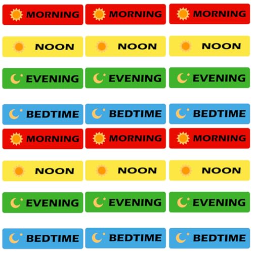 Remarkabel Medicine Stickers Medication Instruction Label 1/2 X 1.5 Inch Morning Noon Evening Bedtime Stickers for Pill Case Planner 504 pcs ﻿ - Image 2