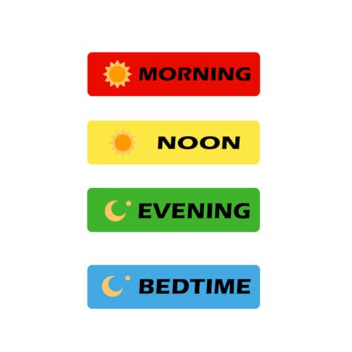 Remarkabel Medicine Stickers Medication Instruction Label 1/2 X 1.5 Inch Morning Noon Evening Bedtime Stickers for Pill Case Planner 504 pcs ﻿ - Image 3