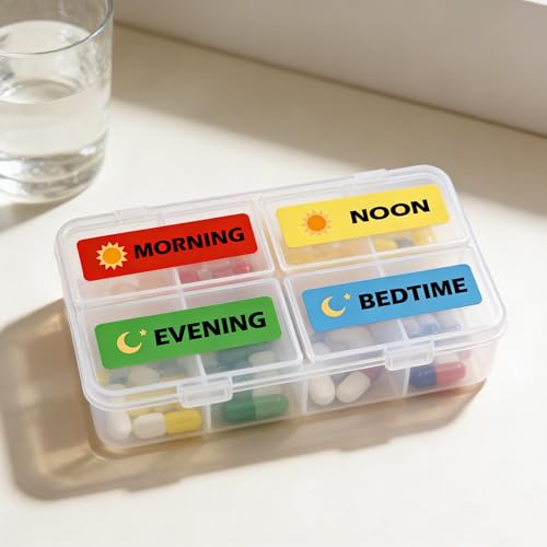 Remarkabel Medicine Stickers Medication Instruction Label 1/2 X 1.5 Inch Morning Noon Evening Bedtime Stickers for Pill Case Planner 504 pcs ﻿ - Image 5