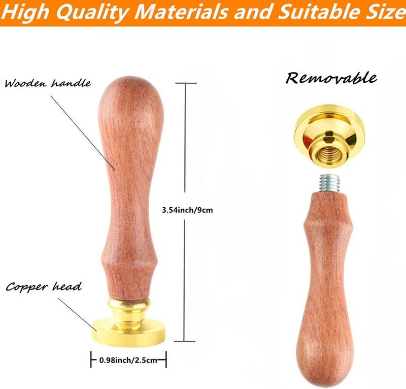 ANBOSE Wax Seal Stamp kit, Animal Wax Seal Stamp Set with 6 PCS Removable Brass Heads and 1 Wooden Handle, Retro Cat Owl Boat Rose Sealing Wax Stamp for Cards Invitations - Image 5