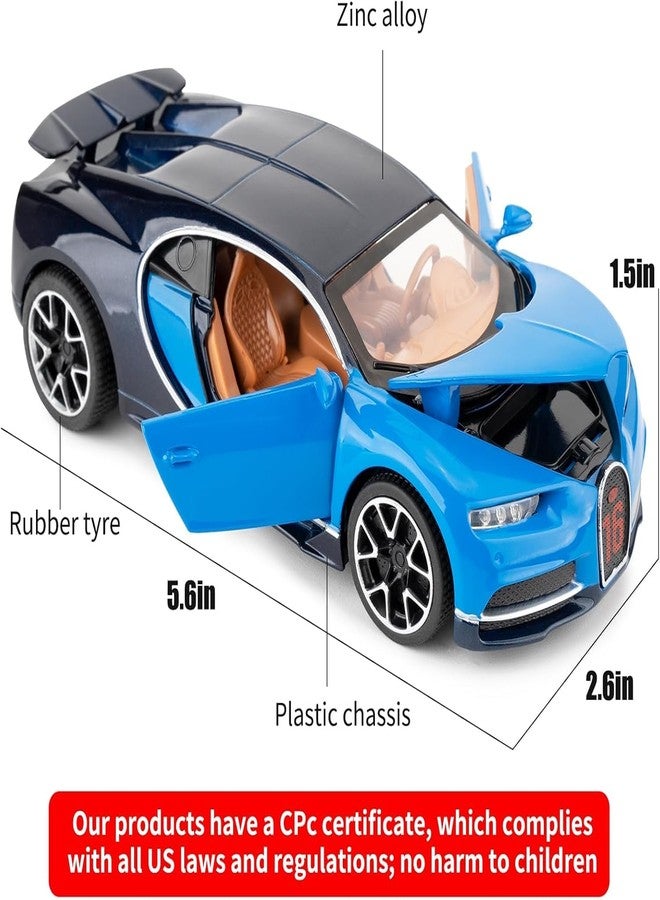FEXXA 1:32 Scale Bugatti CHIRON Exclusive Alloy Metal Pull Back Die-cast Car Model with Sound Light Mini Auto Toy for Kids Metal Model Toy Car with Sound and Light - Image 2