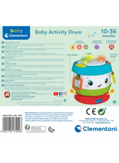 Clementoni Clementoni Baby Activity Drum, Battery Operated | Interactive Musical Intrument for Baby and Toddler | Helps with Motor Skill Development | Bright Colors | Early Development Toy | Perfect Gift for Baby and Toddler | Musical Toy  - Image 5