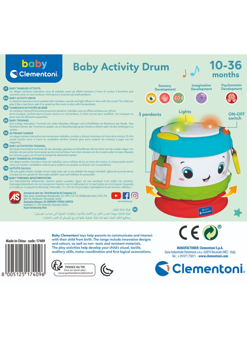 Clementoni Clementoni Baby Activity Drum, Battery Operated | Interactive Musical Intrument for Baby and Toddler | Helps with Motor Skill Development | Bright Colors | Early Development Toy | Perfect Gift for Baby and Toddler | Musical Toy  - Image 5